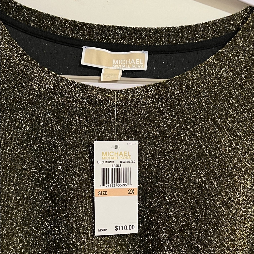 Michael Kors Glittering Black and Gold Blouse